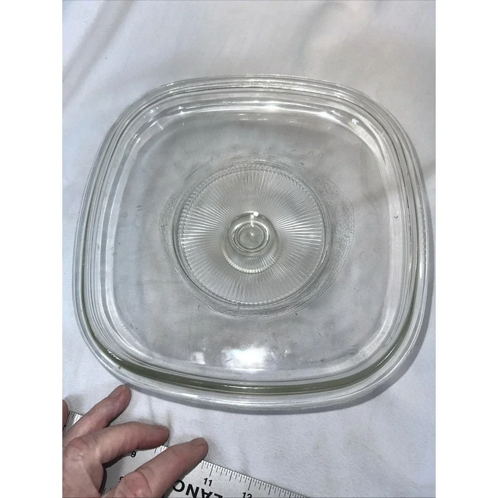 Pyrex P-9 C-1 Clear Square Casserole Replacement Lid With Knob Fits 8